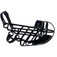 115 lurcher box muzzle in black, lightweight anti-scavenge box muzzle with excellent airflow for comfortable panting