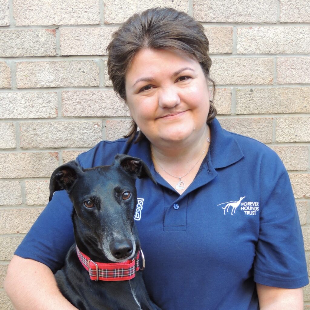 Tracey Carter with her lurcher
