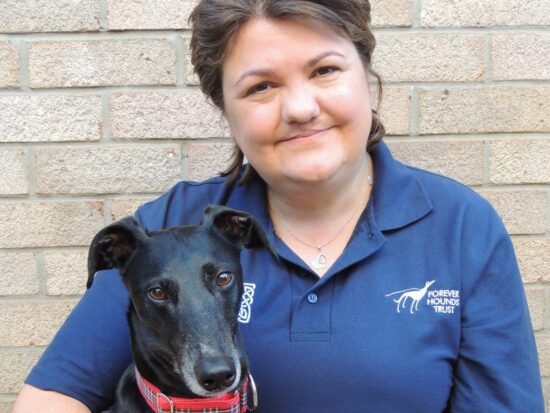 Tracey Carter with her lurcher