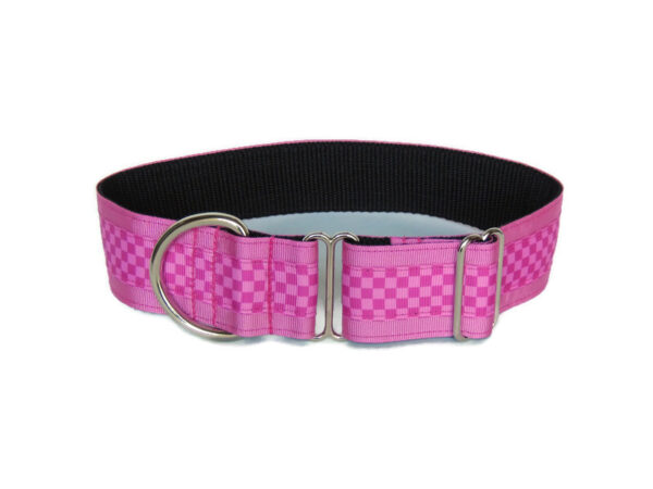 Everyday walking collar - Pink check - Image 3